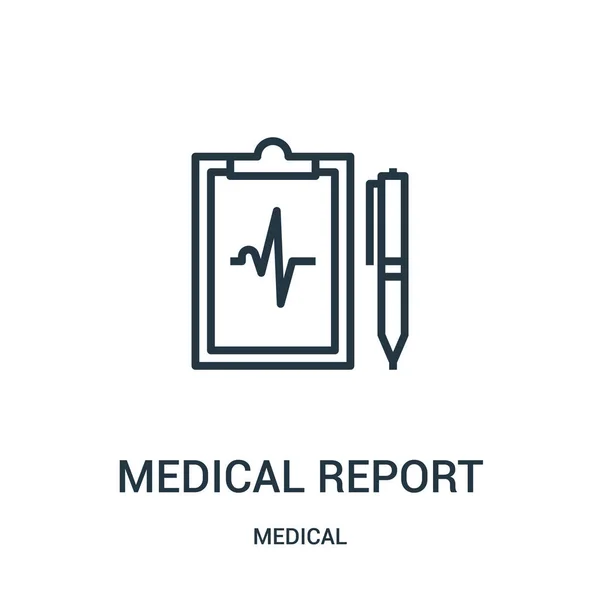 Medicinsk rapport ikonen vektor från medicinsk samling. Tunn linje medicinsk rapport disposition ikonen vektorillustration. Linjär symbol för användning på webben och mobila apps, logotyp, utskriftsmaterial. — Stock vektor