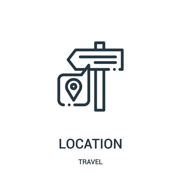 Location icon vector from travel collection. Thin line location outline icon vector illustration. Linear symbol for use on web and mobile apps, logo, print media. — Stock Vector