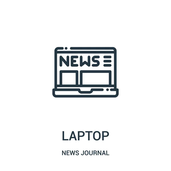 Vetor ícone laptop da coleção de jornal de notícias. Linha fina laptop esboço ícone vetor ilustração. Símbolo linear para uso em aplicativos web e móveis, logotipo, mídia impressa . — Vetor de Stock