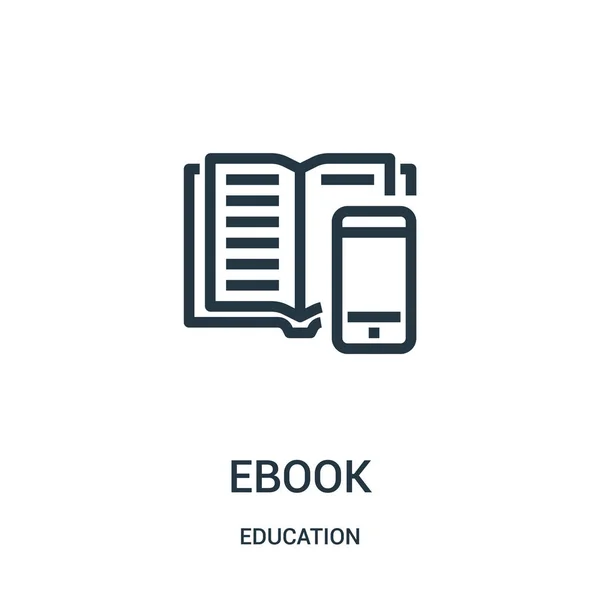 EBook simge vektör eğitim koleksiyonundan. İnce çizgi ebook anahat simgesini vektör çizim. Web ve mobil uygulamalar, logo, baskı ortamı kullanmak için doğrusal sembolü. — Stok Vektör