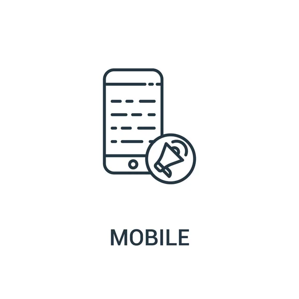 Mobiler Symbolvektor aus der Anzeigensammlung. Thin Line Mobile Outline Icon Vektor Illustration. Lineares Symbol für Web- und Mobile-Apps, Logo, Printmedien. — Stockvektor