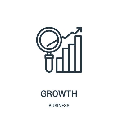 büyüme simge vektör iş koleksiyonundan. İnce çizgi büyüme anahat simgesini vektör çizim. Web ve mobil uygulamalar, logo, baskı ortamı kullanmak için doğrusal sembolü.