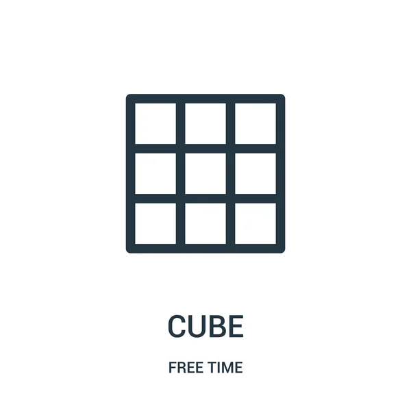 Cube icône vecteur de la collection de temps libre. Illustration vectorielle d'icône de contour de cube de ligne mince. Symbole linéaire pour utilisation sur applications web et mobiles, logo, médias imprimés . — Image vectorielle