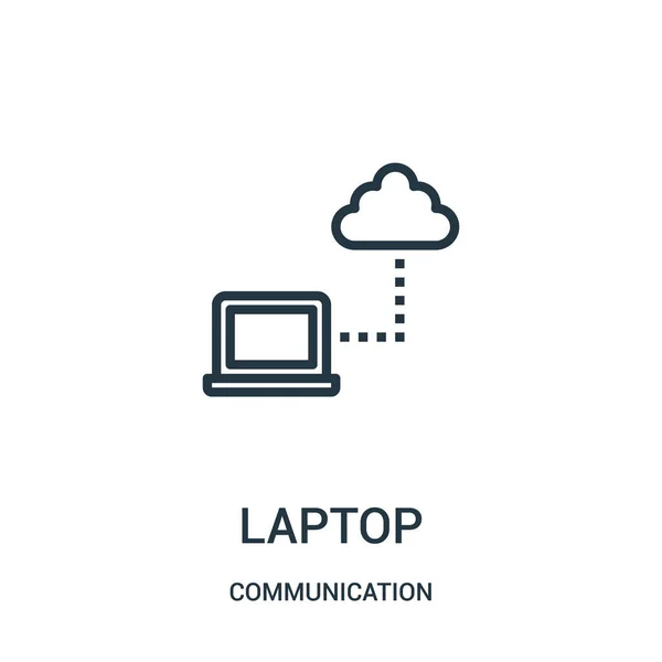 Vetor ícone laptop da coleção de comunicação. Linha fina laptop esboço ícone vetor ilustração. Símbolo linear para uso em aplicativos web e móveis, logotipo, mídia impressa . — Vetor de Stock