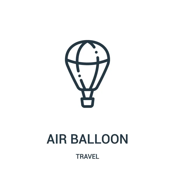 Globo de aire vector icono de la colección de viajes. Ilustración de vector de icono de contorno de globo de aire de línea delgada. Símbolo lineal para su uso en aplicaciones web y móviles, logotipo, medios impresos . — Vector de stock