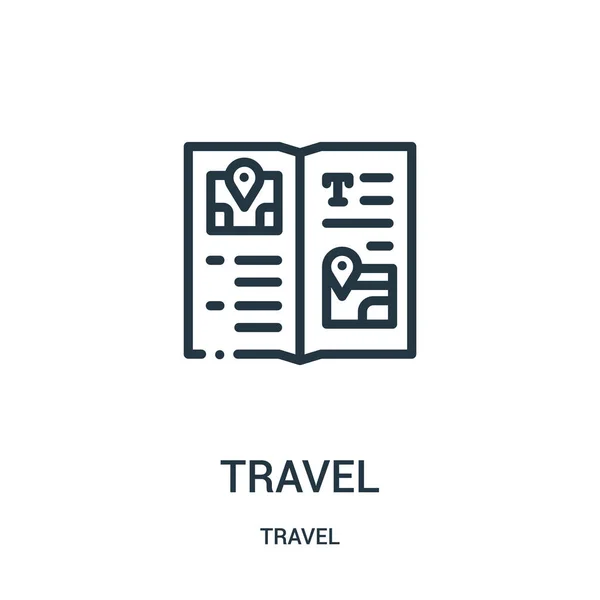 Vetor de ícone de viagem da coleção de viagens. Linha fina viagem esboço ícone vetor ilustração. Símbolo linear para uso em aplicativos web e móveis, logotipo, mídia impressa . — Vetor de Stock