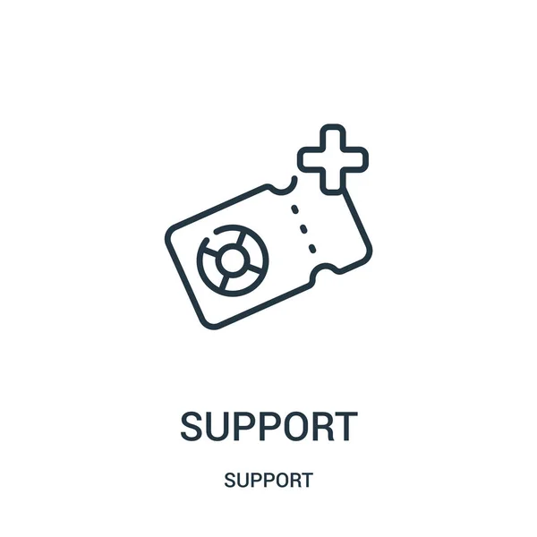 Vecteur d'icône de support de la collection de support. Illustration vectorielle d'icône de contour de support de ligne mince. Symbole linéaire pour utilisation sur applications web et mobiles, logo, médias imprimés . — Image vectorielle
