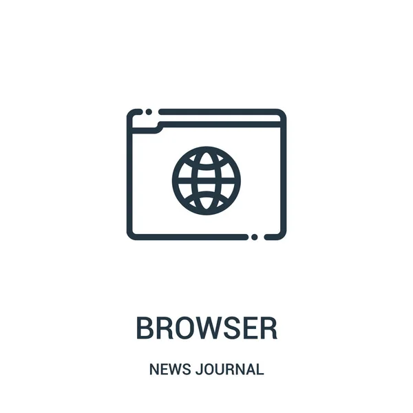Vettoriale icona del browser dalla collezione di riviste di notizie. Illustrazione vettoriale dell'icona del profilo del browser a linea sottile. Simbolo lineare per l'utilizzo su applicazioni web e mobili, logo, supporti di stampa . — Vettoriale Stock
