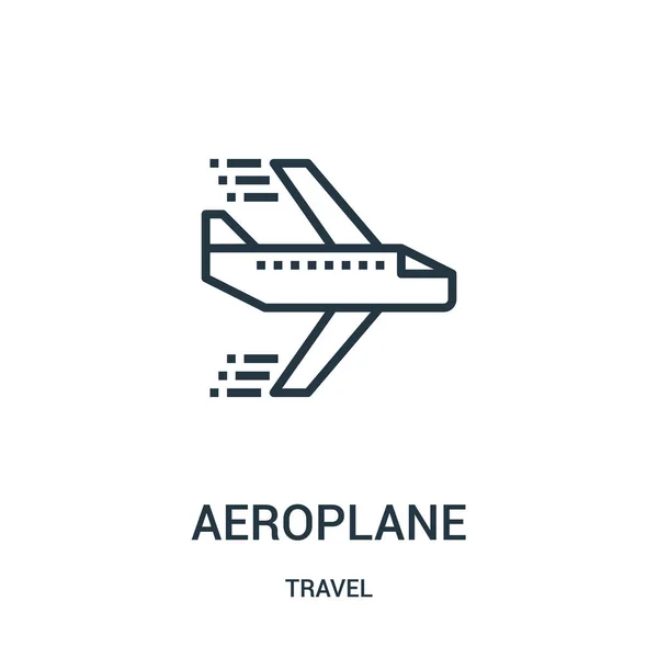 Vector icono de avión de la colección de viajes. Ilustración de vector de icono de esquema de avión de línea delgada. Símbolo lineal para su uso en aplicaciones web y móviles, logotipo, medios impresos . — Vector de stock