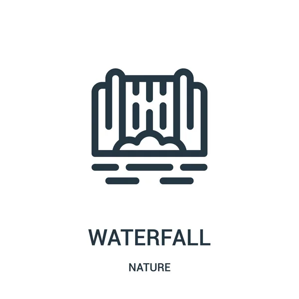 Waterfall icon vector from nature collection. Thin line waterfall outline icon vector illustration. Linear symbol for use on web and mobile apps, logo, print media. — Stock Vector