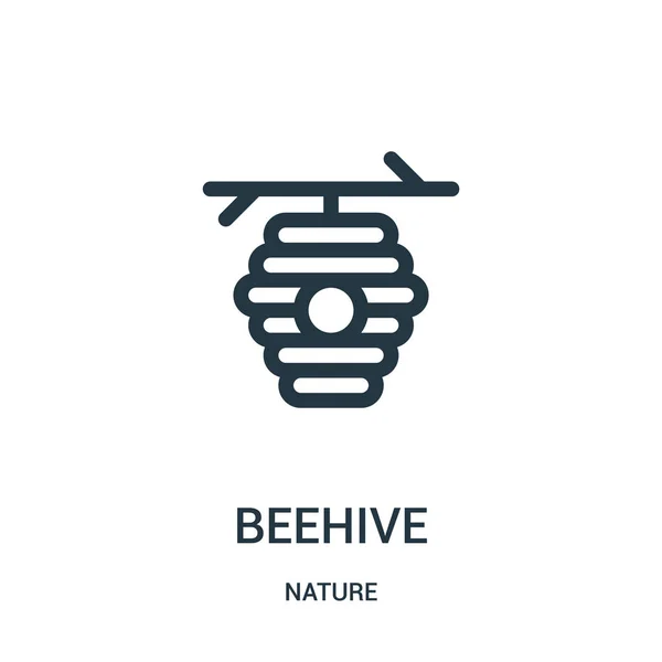 Beehive ikonen vektor från naturaliesamling. Tunn linje bikupa disposition ikonen vektorillustration. Linjär symbol för användning på webben och mobila apps, logotyp, utskriftsmaterial. — Stock vektor