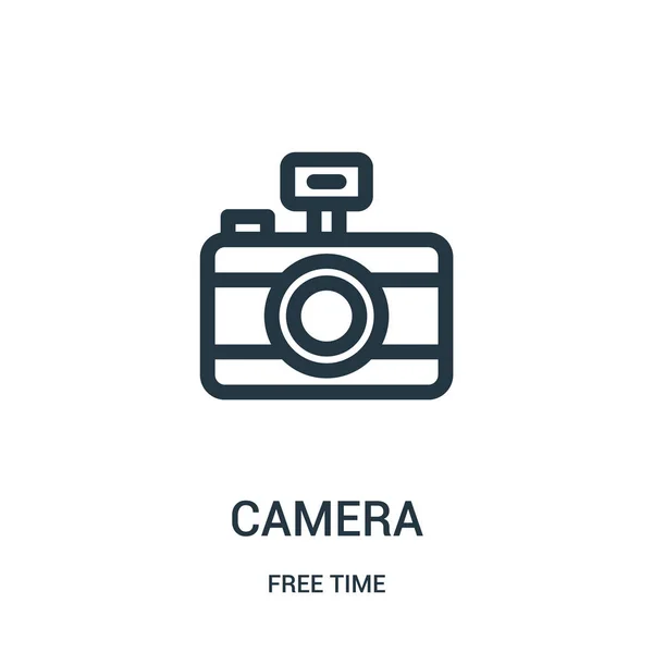 Camera icon vector from free time collection. Thin line camera outline icon vector illustration. Linear symbol for use on web and mobile apps, logo, print media. — Stock Vector