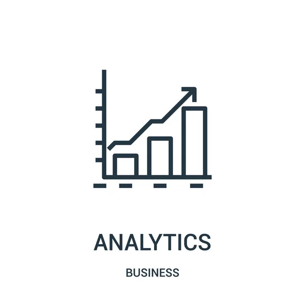 Analytics wektor z kolekcji firmy. Cienka linia analytics zarys ikona ilustracja wektorowa. Symbol liniowy do użycia w sieci web i aplikacji mobilnych, logo, nośników wydruku. — Wektor stockowy