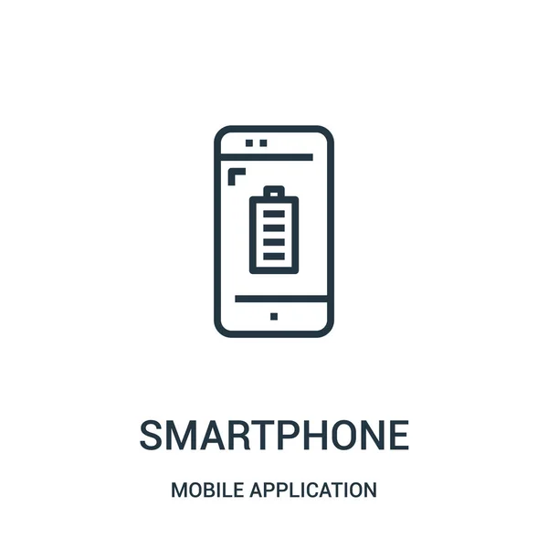 Smartphone icône vecteur de collecte d'applications mobiles. Illustration vectorielle d'icône de contour de smartphone à ligne mince. Symbole linéaire pour utilisation sur applications web et mobiles, logo, médias imprimés . — Image vectorielle