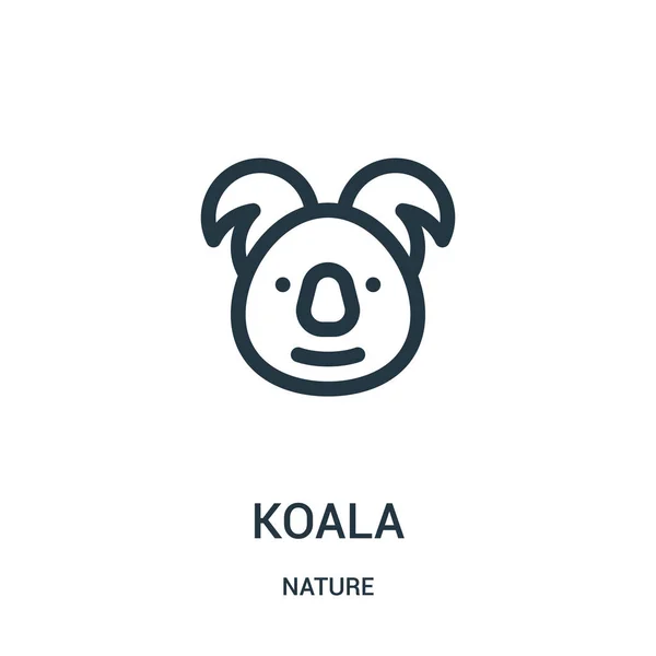 Koala ikonen vektor från naturaliesamling. Tunn linje koala disposition ikonen vektorillustration. Linjär symbol för användning på webben och mobila apps, logotyp, utskriftsmaterial. — Stock vektor