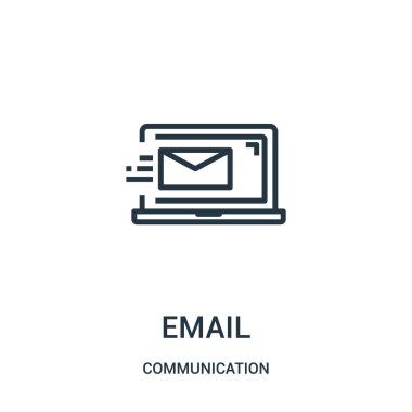 e-posta simge vektör iletişim koleksiyonundan. İnce çizgi e-posta anahat simgesini vektör çizim. Web ve mobil uygulamalar, logo, baskı ortamı kullanmak için doğrusal sembolü.