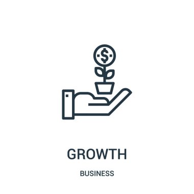 büyüme simge vektör iş koleksiyonundan. İnce çizgi büyüme anahat simgesini vektör çizim. Web ve mobil uygulamalar, logo, baskı ortamı kullanmak için doğrusal sembolü.