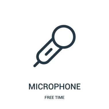 mikrofon simge vektör serbest zaman koleksiyonundan. İnce çizgi mikrofon anahat simgesini vektör çizim. Web ve mobil uygulamalar, logo, baskı ortamı kullanmak için doğrusal sembolü.