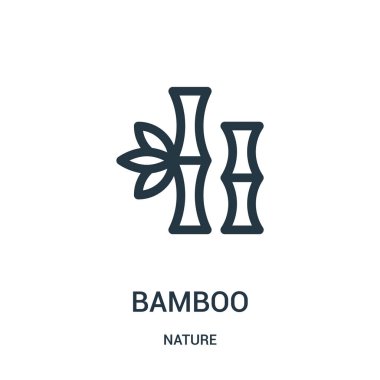 Bambu simge vektör doğa koleksiyonundan. İnce çizgi bambu anahat simgesini vektör çizim. Web ve mobil uygulamalar, logo, baskı ortamı kullanmak için doğrusal sembolü.