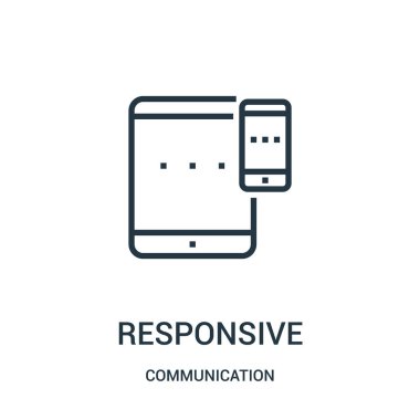 duyarlı simge vektör iletişim koleksiyonundan. İnce çizgi duyarlı anahat simgesini vektör çizim. Web ve mobil uygulamalar, logo, baskı ortamı kullanmak için doğrusal sembolü.