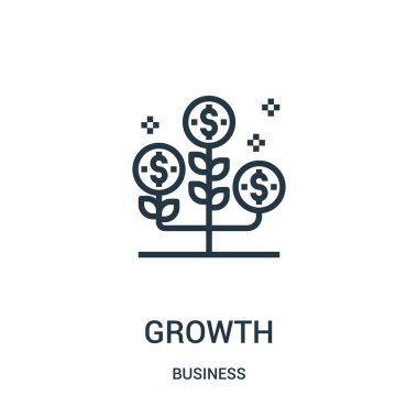büyüme simge vektör iş koleksiyonundan. İnce çizgi büyüme anahat simgesini vektör çizim. Web ve mobil uygulamalar, logo, baskı ortamı kullanmak için doğrusal sembolü.