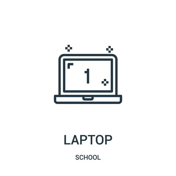 Laptop-Symbolvektor aus der Schulsammlung. dünne Linie Laptop umreißt Symbol Vektor Illustration. Lineares Symbol für Web- und Mobile-Apps, Logo, Printmedien. — Stockvektor