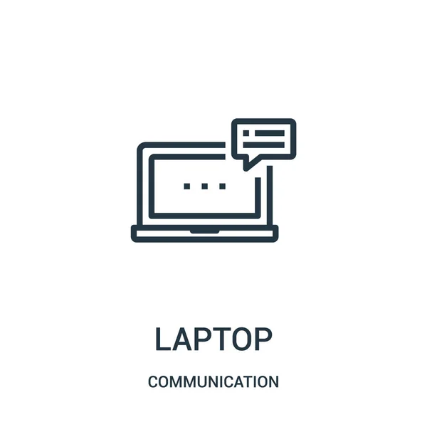 Vector icono portátil de la colección de comunicación. Línea delgada portátil esquema icono vector ilustración. Símbolo lineal para su uso en aplicaciones web y móviles, logotipo, medios impresos . — Vector de stock