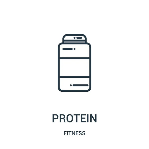 Vetor ícone de proteína da coleção de fitness. Linha fina proteína esboço ícone vetor ilustração. Símbolo linear para uso em aplicativos web e móveis, logotipo, mídia impressa . — Vetor de Stock