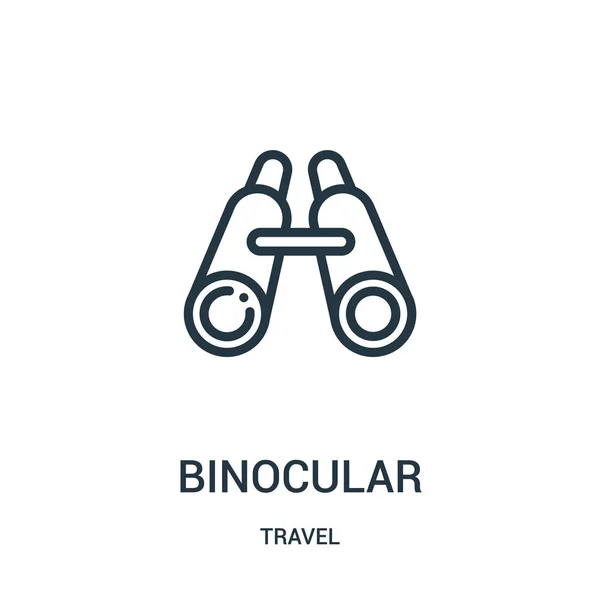 Vector icono binocular de la colección de viajes. Ilustración vectorial de contorno binocular de línea delgada. Símbolo lineal para su uso en aplicaciones web y móviles, logotipo, medios impresos . — Vector de stock
