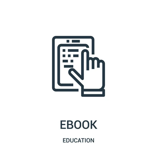 EBook simge vektör eğitim koleksiyonundan. İnce çizgi ebook anahat simgesini vektör çizim. Web ve mobil uygulamalar, logo, baskı ortamı kullanmak için doğrusal sembolü. — Stok Vektör