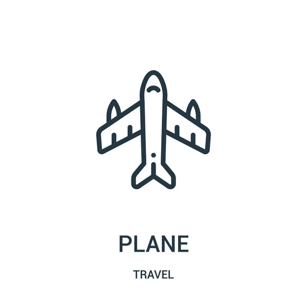 Plane icon vector from travel collection. Thin line plane outline icon vector illustration. Linear symbol for use on web and mobile apps, logo, print media. — Stock Vector