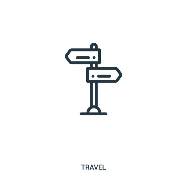旅行のコレクションからの符号アイコン ベクトル。細い線の標識は、アイコンのベクトル図を概説します。Web およびモバイル アプリ、ロゴ、印刷媒体に使用する線形記号. — ストックベクタ