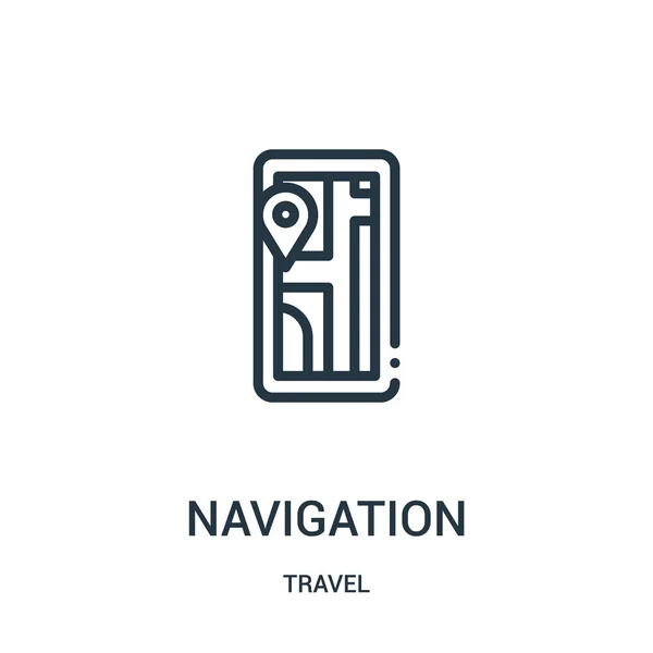 Navigatie pictogram vector uit reizen collectie. Dunne lijn Navigatie overzicht pictogram vectorillustratie. Lineaire symbool voor gebruik op het web en mobiele apps, logo, gedrukte media. — Stockvector