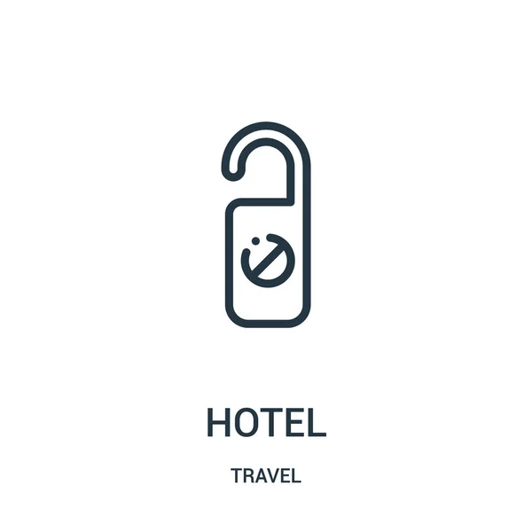 Vetor ícone hotel da coleção de viagens. Linha fina hotel esboço ícone vetor ilustração. Símbolo linear para uso em aplicativos web e móveis, logotipo, mídia impressa . — Vetor de Stock