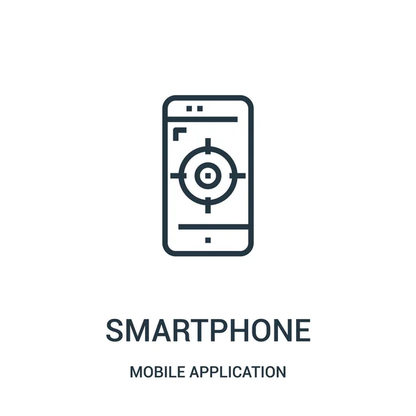 Smartphone-Icon-Vektor aus der Sammlung mobiler Anwendungen. dünne Linie Smartphone umreißt Symbol Vektor Illustration. Lineares Symbol für Web- und Mobile-Apps, Logo, Printmedien. — Stockvektor