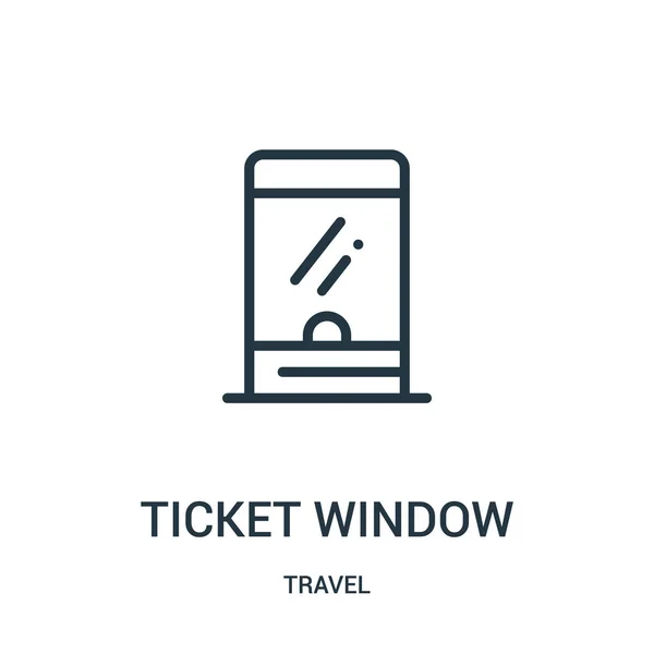 티켓 여행 컬렉션에서 창 아이콘 벡터입니다. 선 표 창 개요 아이콘 벡터 일러스트입니다. 웹 및 모바일 애플 리 케이 션, 로고, 인쇄 매체에서 사용 하기 위해 선형 기호. — 스톡 벡터