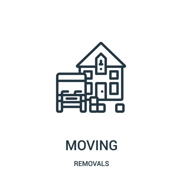 Moving icon vector from removals collection. Thin line moving outline icon vector illustration. Linear symbol for use on web and mobile apps, logo, print media. — Stock Vector