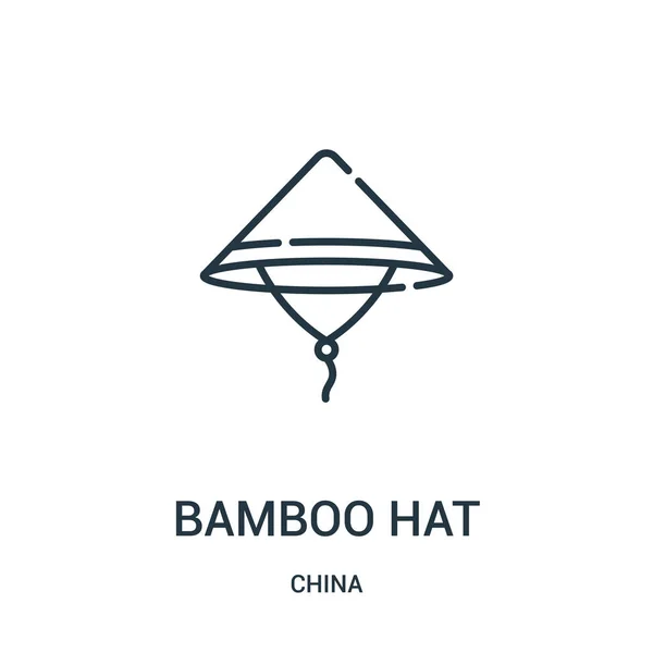 Vetor ícone chapéu de bambu da coleção china. Linha fina chapéu de bambu esboço ícone vetor ilustração. Símbolo linear para uso em aplicativos web e móveis, logotipo, mídia impressa . —  Vetores de Stock