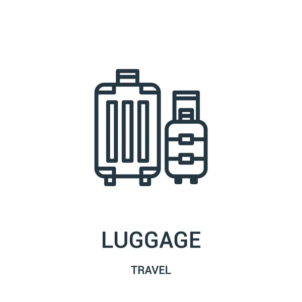 从旅行收藏的行李图标矢量。细线行李轮廓图标矢量插图。用于 web 和移动应用、徽标、打印媒体的线性符号. — 图库矢量图片