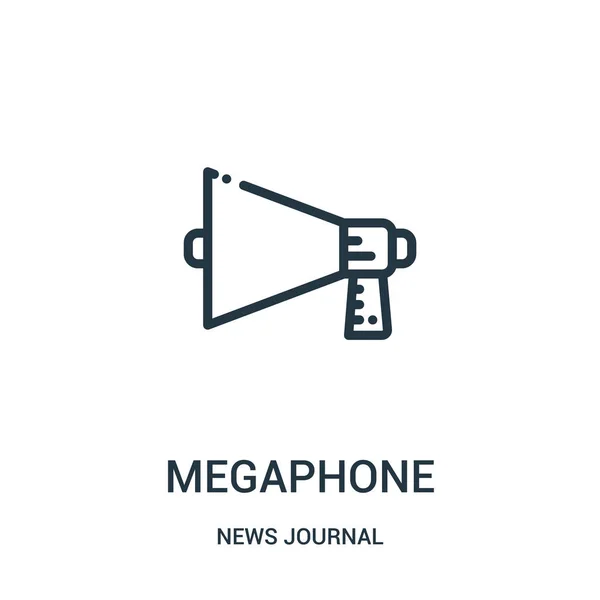 megaphone icon vector from news journal collection. Thin line megaphone outline icon vector illustration. Linear symbol for use on web and mobile apps, logo, print media.