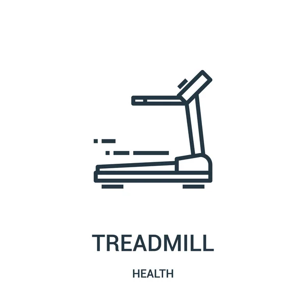 treadmill icon vector from health collection. Thin line treadmill outline icon vector illustration. Linear symbol for use on web and mobile apps, logo, print media.