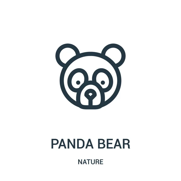 panda bear icon vector from nature collection. Thin line panda bear outline icon vector illustration. Linear symbol for use on web and mobile apps, logo, print media.