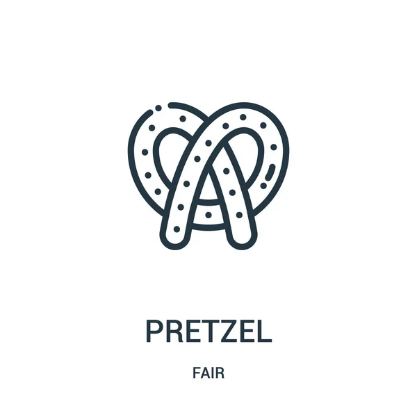 Pretzel vector icono de la colección justa. Línea delgada pretzel esquema icono vector ilustración. Símbolo lineal para su uso en aplicaciones web y móviles, logotipo, medios impresos . — Vector de stock