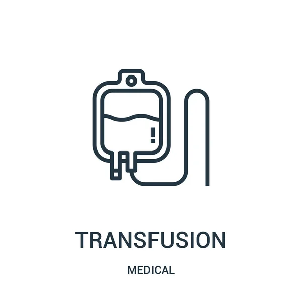 Transfusión vector icono de la colección médica. Ilustración de vector de icono de esquema de transfusión de línea delgada. Símbolo lineal para su uso en aplicaciones web y móviles, logotipo, medios impresos . — Vector de stock