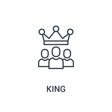 simge vektör reklamlar koleksiyonundan Kral. İnce çizgi Kral anahat simgesini vektör çizim. Web ve mobil uygulamalar, logo, baskı ortamı kullanmak için doğrusal sembolü.