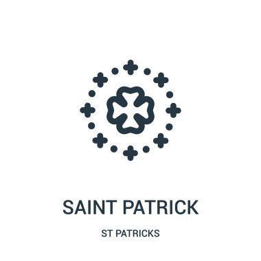 Aziz Patrick simge vektör St patricks koleksiyonu. İnce çizgi saint patrick anahat simgesini vektör çizim. Web ve mobil uygulamalar, logo, baskı ortamı kullanmak için doğrusal sembolü.