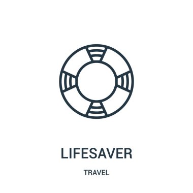 Cankurtaran simge vektör seyahat koleksiyonundan. İnce çizgi cankurtaran anahat simgesini vektör çizim. Web ve mobil uygulamalar, logo, baskı ortamı kullanmak için doğrusal sembolü.