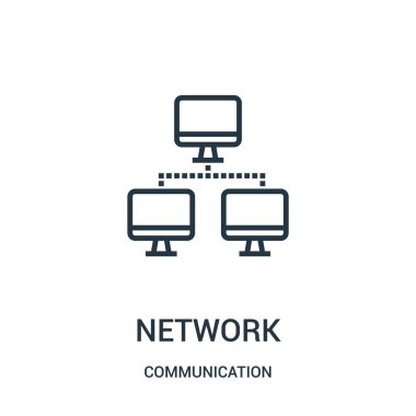Ağ simge vektör iletişim koleksiyonundan. İnce çizgi ağ anahat simgesini vektör çizim. Web ve mobil uygulamalar, logo, baskı ortamı kullanmak için doğrusal sembolü.