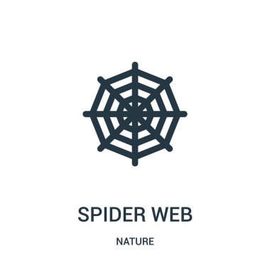 örümcek web simge vektör doğa koleksiyonundan. İnce çizgi örümcek web anahat simgesini vektör çizim. Web ve mobil uygulamalar, logo, baskı ortamı kullanmak için doğrusal sembolü.