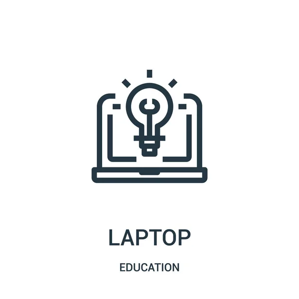 Laptop ikon vektor oktatás gyűjteményből. Vékony laptop szerkezeti ikon vektoros illusztráció. Lineáris szimbólum használata a webes és mobil alkalmazások, logo, nyomtatott média. — Stock Vector